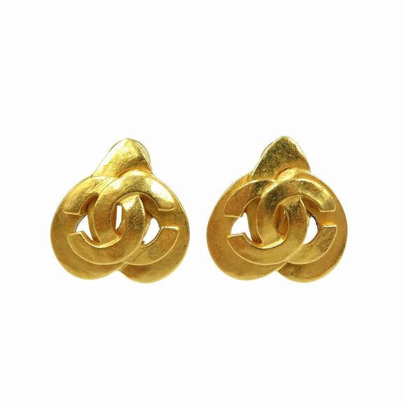 CHANEL Gold Coco Mark Earrings - Picture 1 of 4